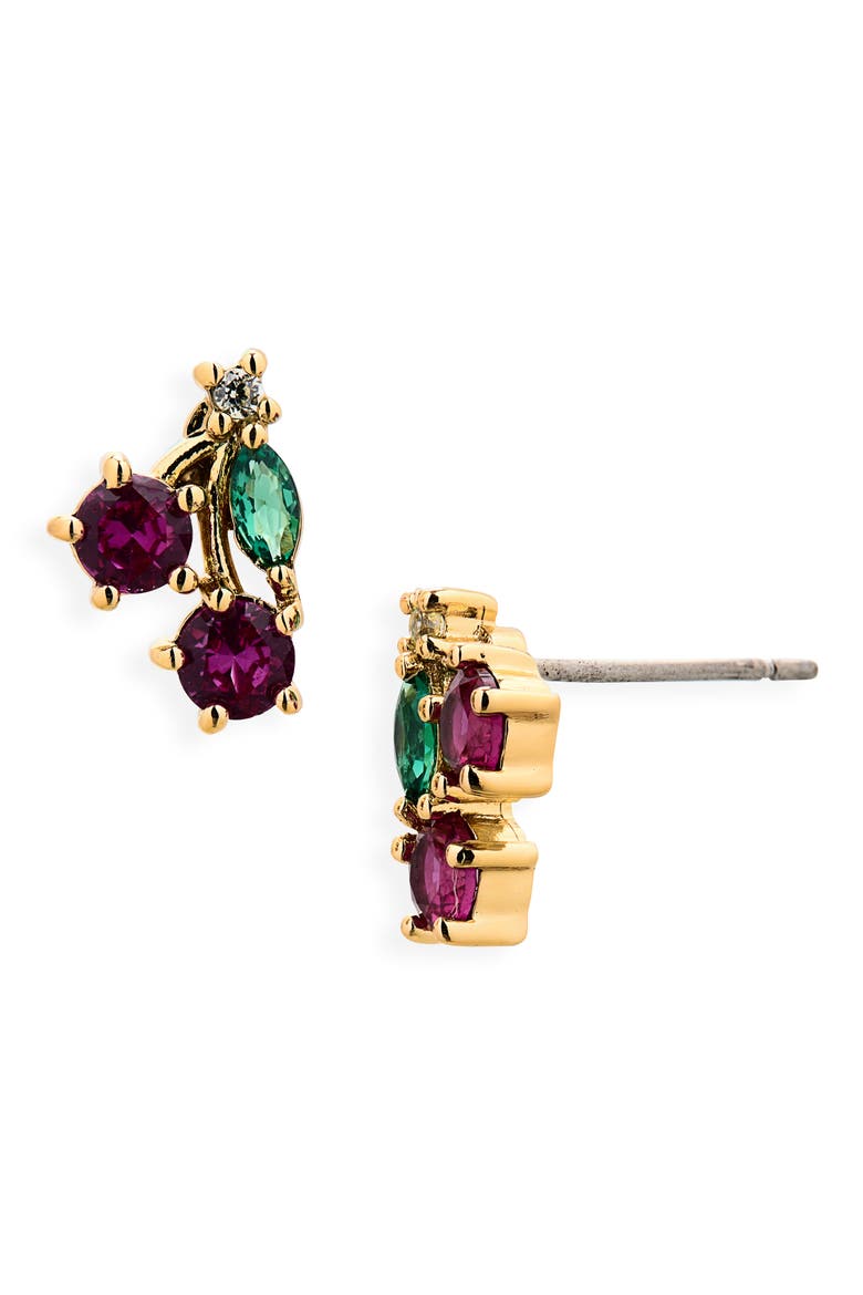 cherry stud earrings, Alternate, color, MULTI