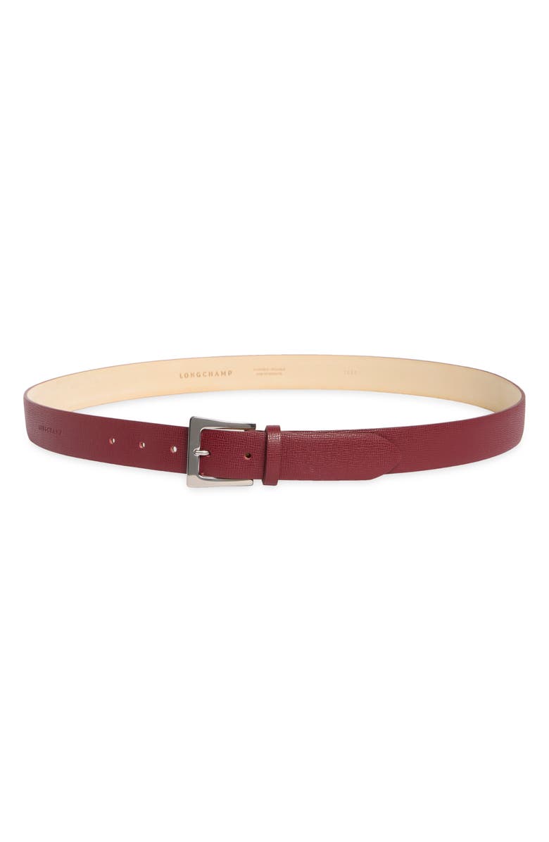 Longchamp Go Leather Belt, Main, color, Carmine