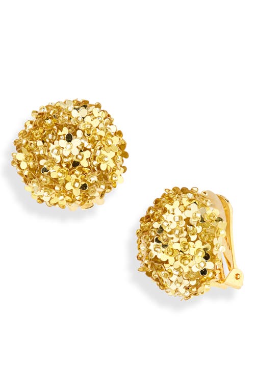 Oscar De La Renta Small Pompom Clip-on Earrings In Yellow Gold