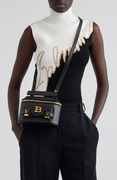 Balmain B-buzz Leather Vanity Crossbody Bag In 0pa Black