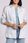 Thread & Supply Bae Stripe Embroidered Button-Up Shirt