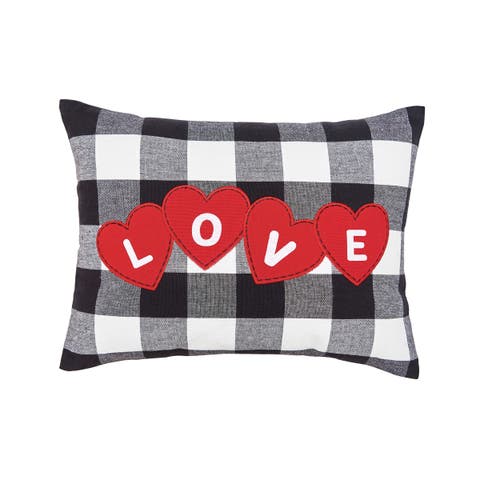 "Love" Hearts Franklin Mini Valentine's Day Accent Pillow 12" x 16"