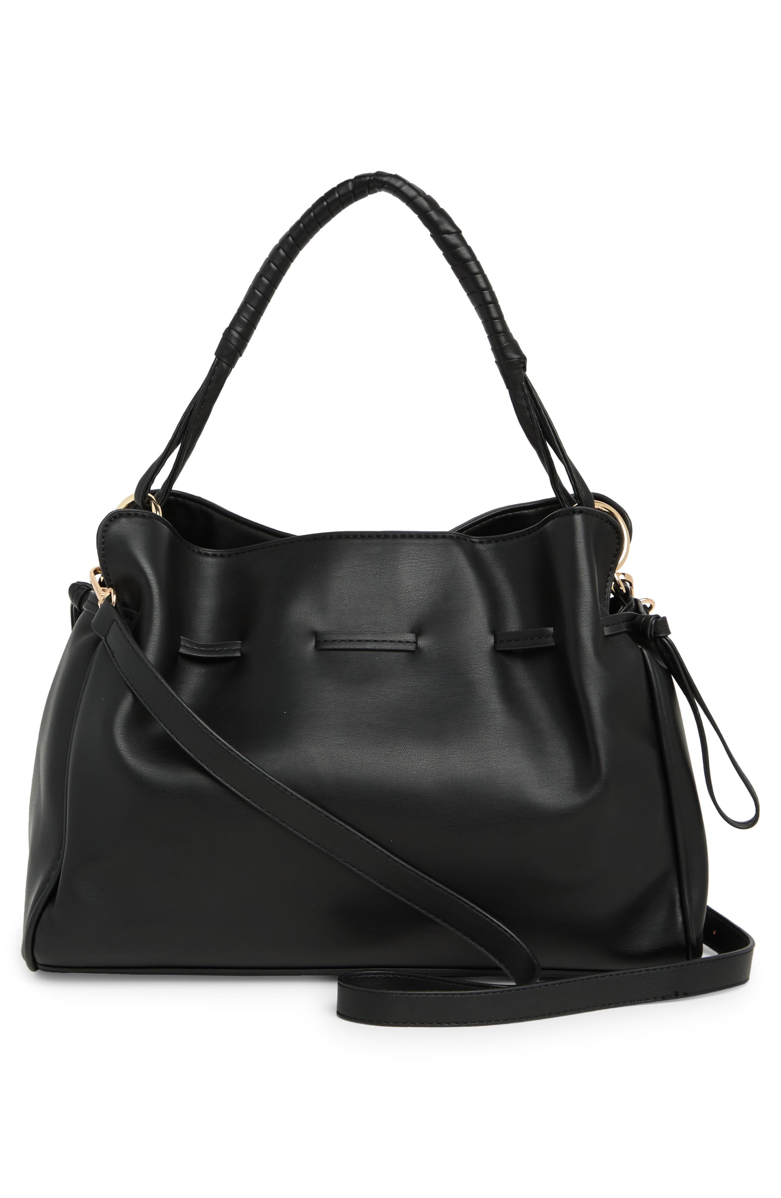 Badgley Mischka Collection Soft Bucket Bag, Alternate, color, Black