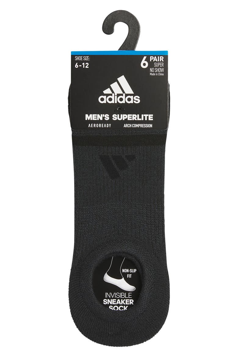 6-Pack Superlite No-Show Socks, Alternate, color, BLACK/ NIGHT GREY