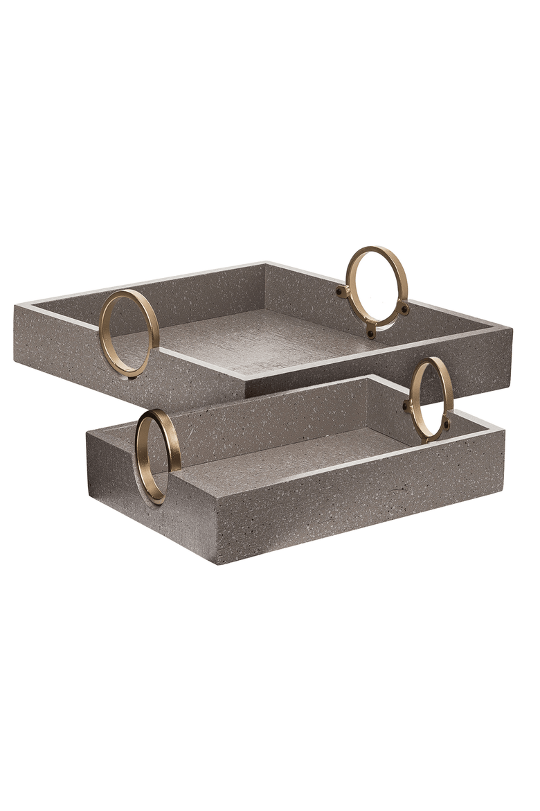 MDF Decorative Trays Set of 2, Main, color, Gray