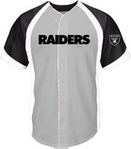 FANATICS Men's Fanatics Gray Las Vegas Raiders Big & Tall Button-Up Raglan Fashion Top