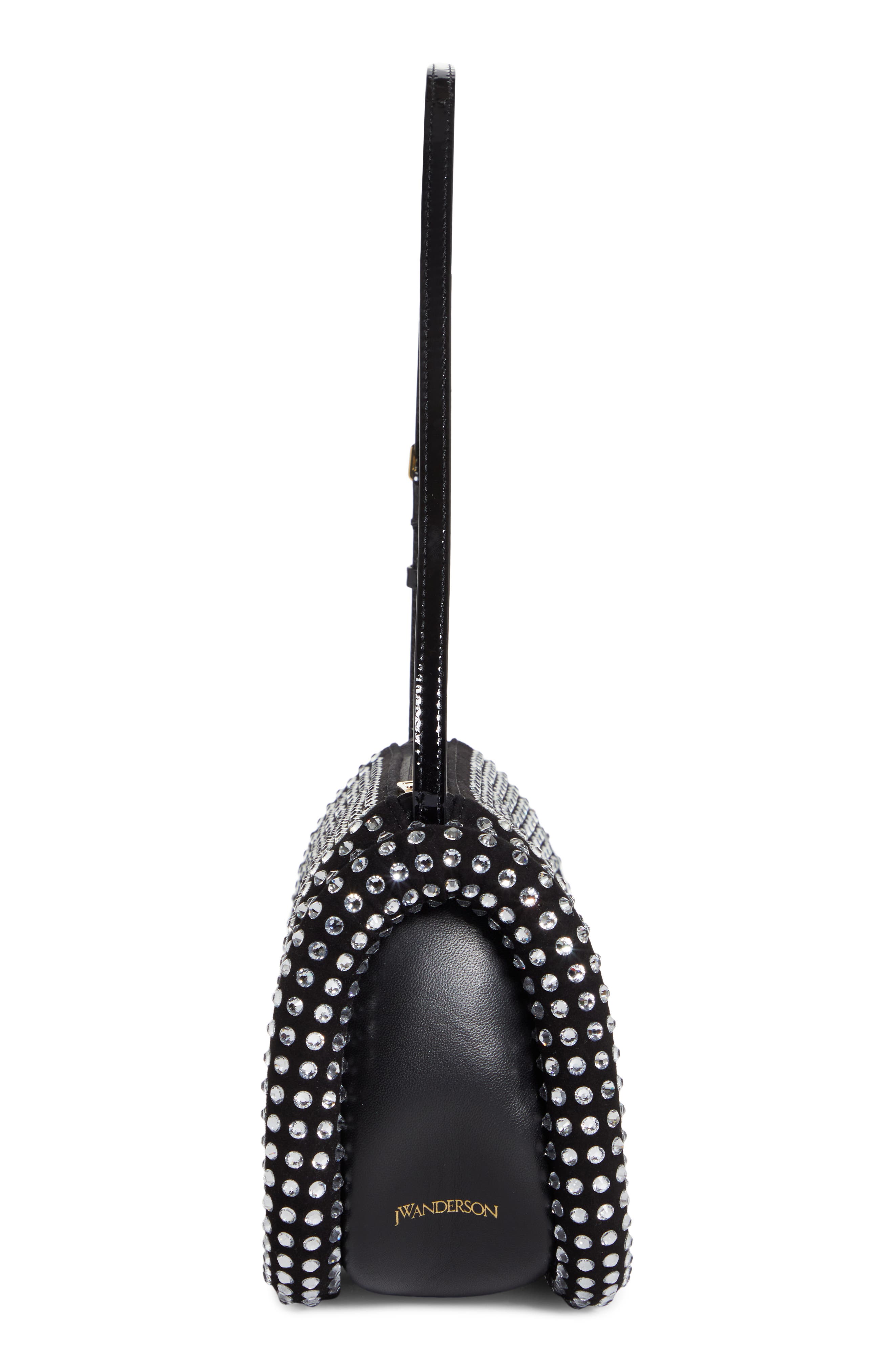 JW Anderson The Bumper Crystal Embellished Leather Shoulder Bag, Alternate, color, 