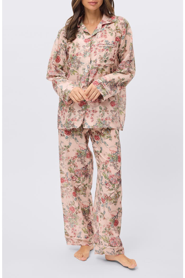 Layla Cotton & Silk Pajamas, Main, color, PINK