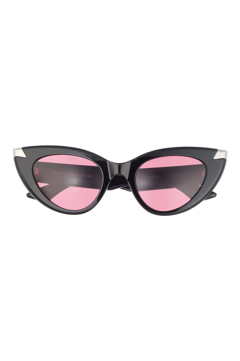 50mm Cat Eye Sunglasses, Main, color, BLACK BLACK VIOLET