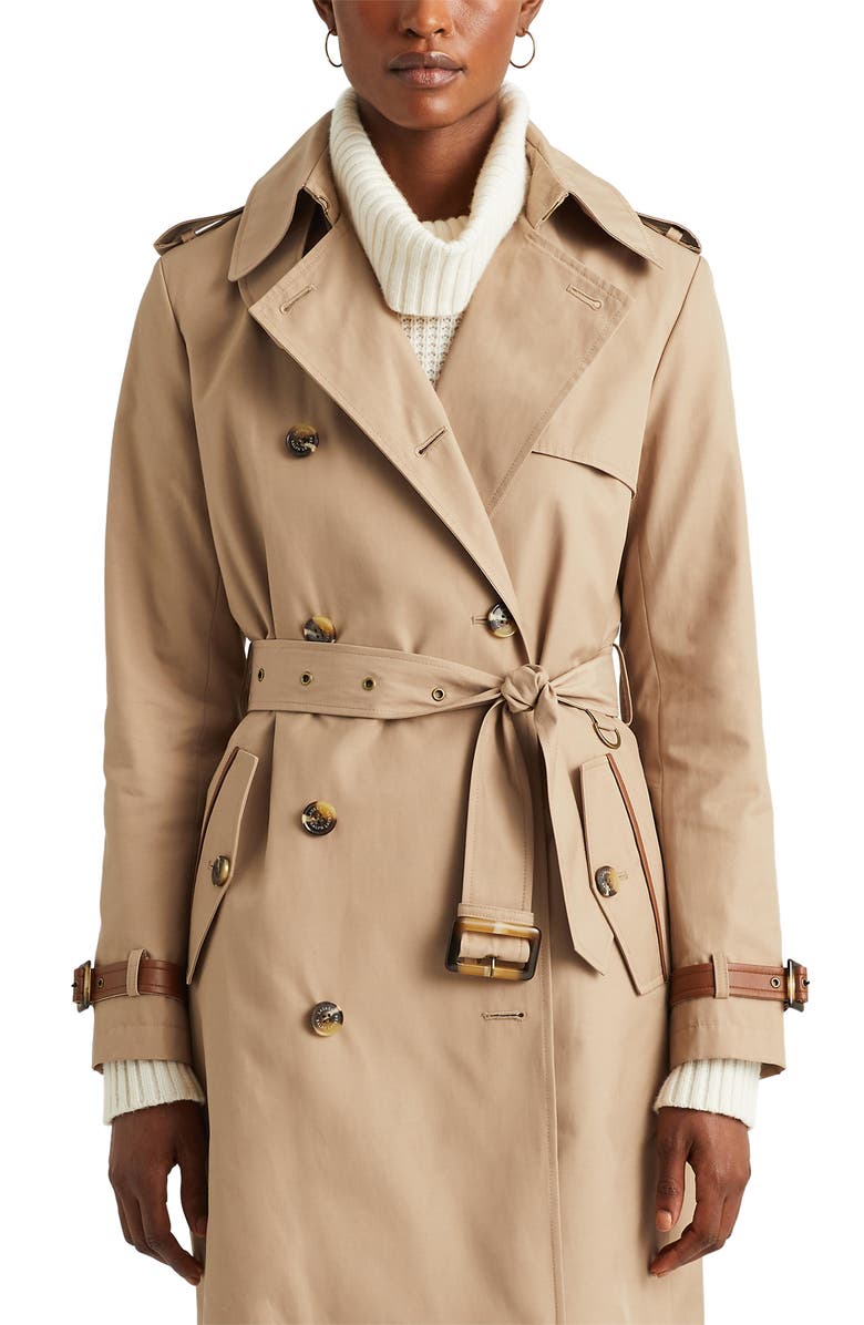 Lauren Ralph Lauren Double Breasted Trench Coat, Alternate, color,