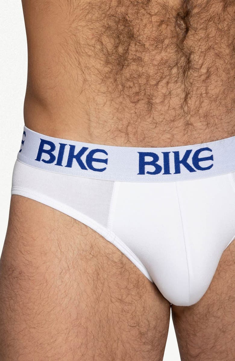 BIKE 3-Pack Stretch Cotton Briefs, Alternate, color, White