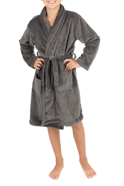 Kids Fleece Robe, Shawl Collar, Solid Colors