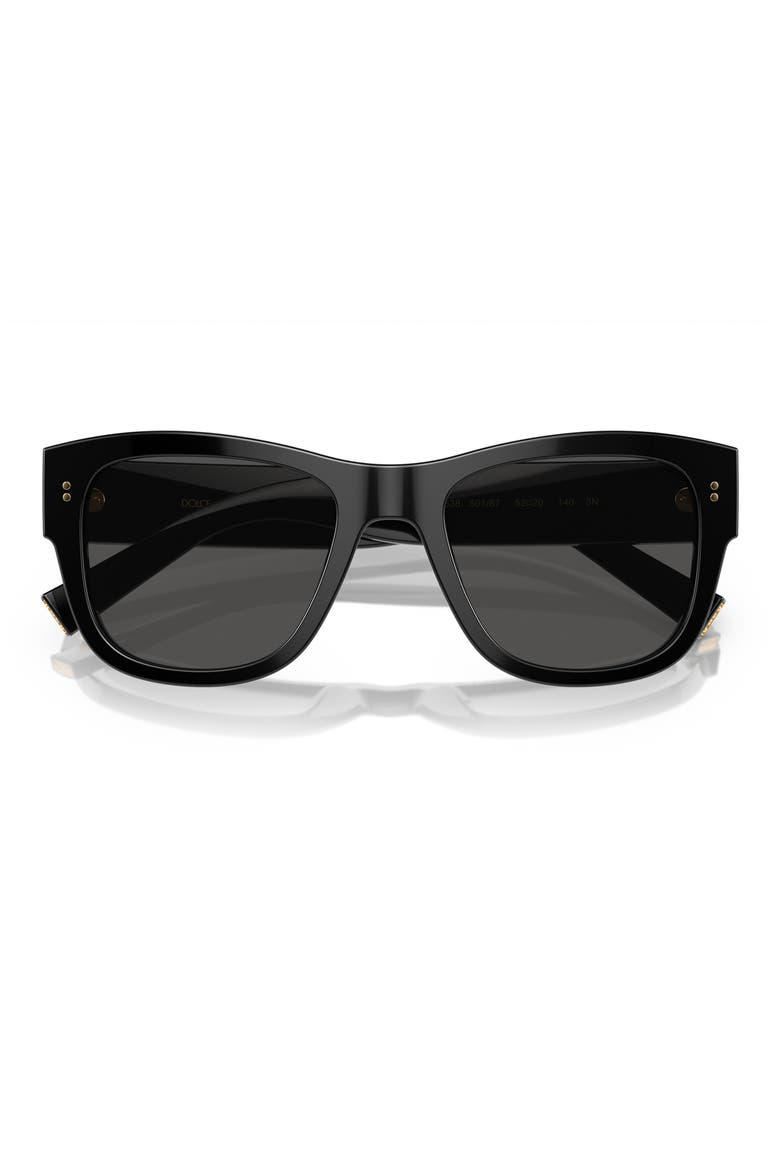 52mm Tinted Square Sunglasses, Alternate, color, BLACK