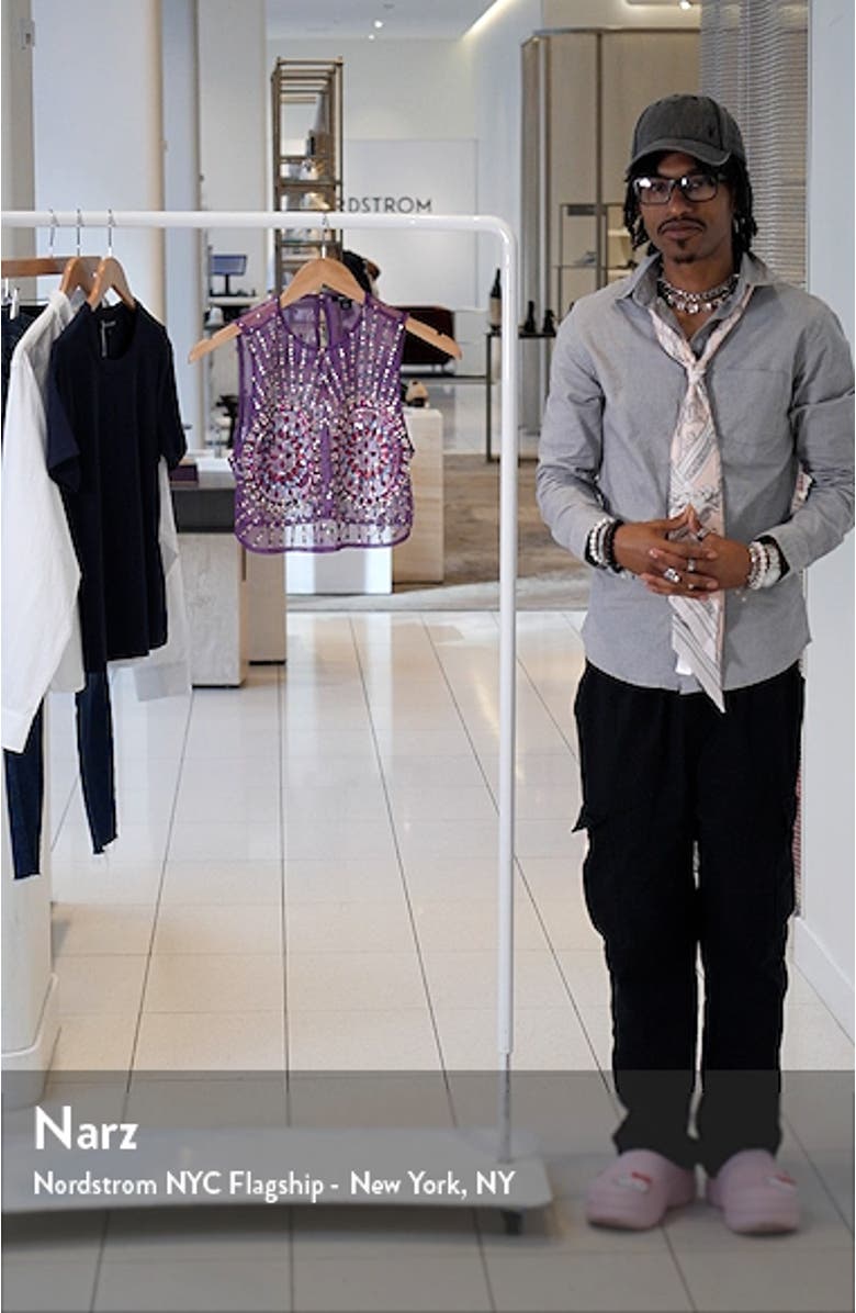 Embellished Sheer Mesh Crop Tank, sales video thumbnail