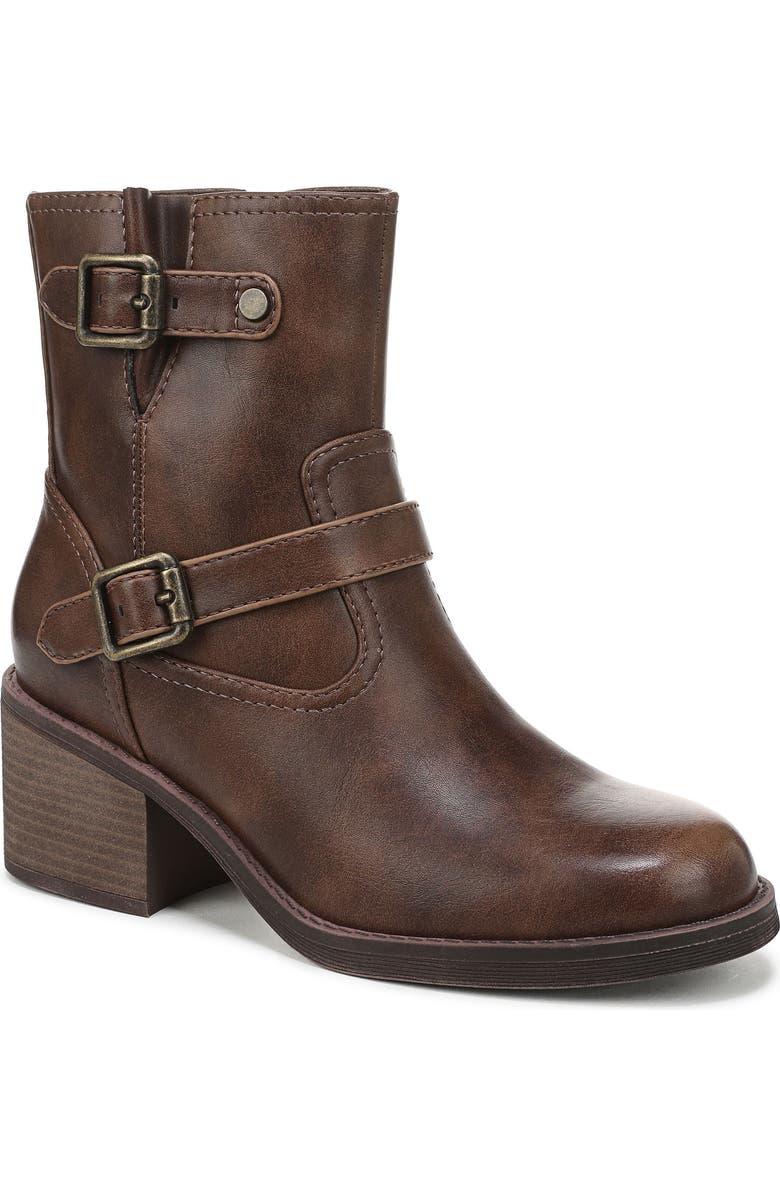 Blowfish Malibu Maeve Moto Block Heel Boot, Main, color, Whiskey Brown Faux Leather