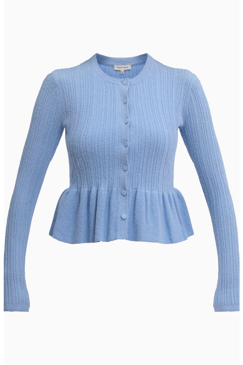 Boucle Knit Cardigan, Alternate, color, Azure