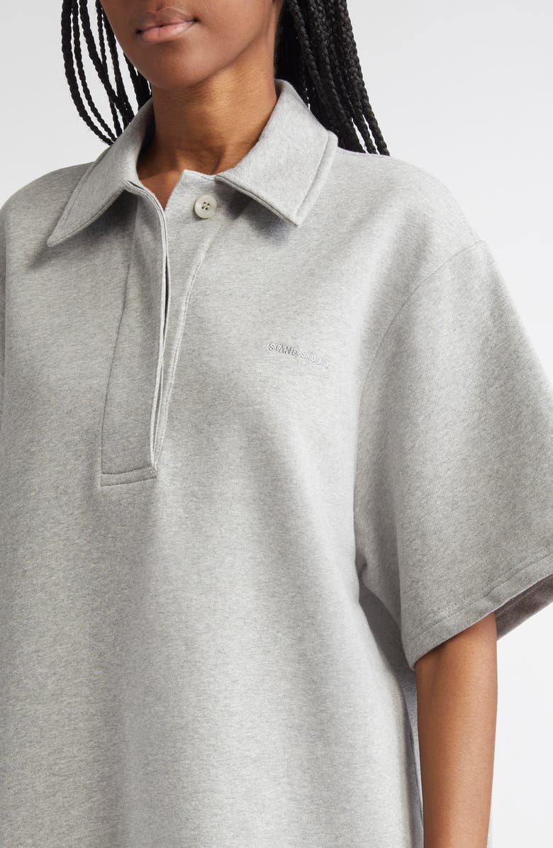 Stand Studio Kennedi Oversize Organic Cotton Jersey Polo Dress, Alternate, color, 