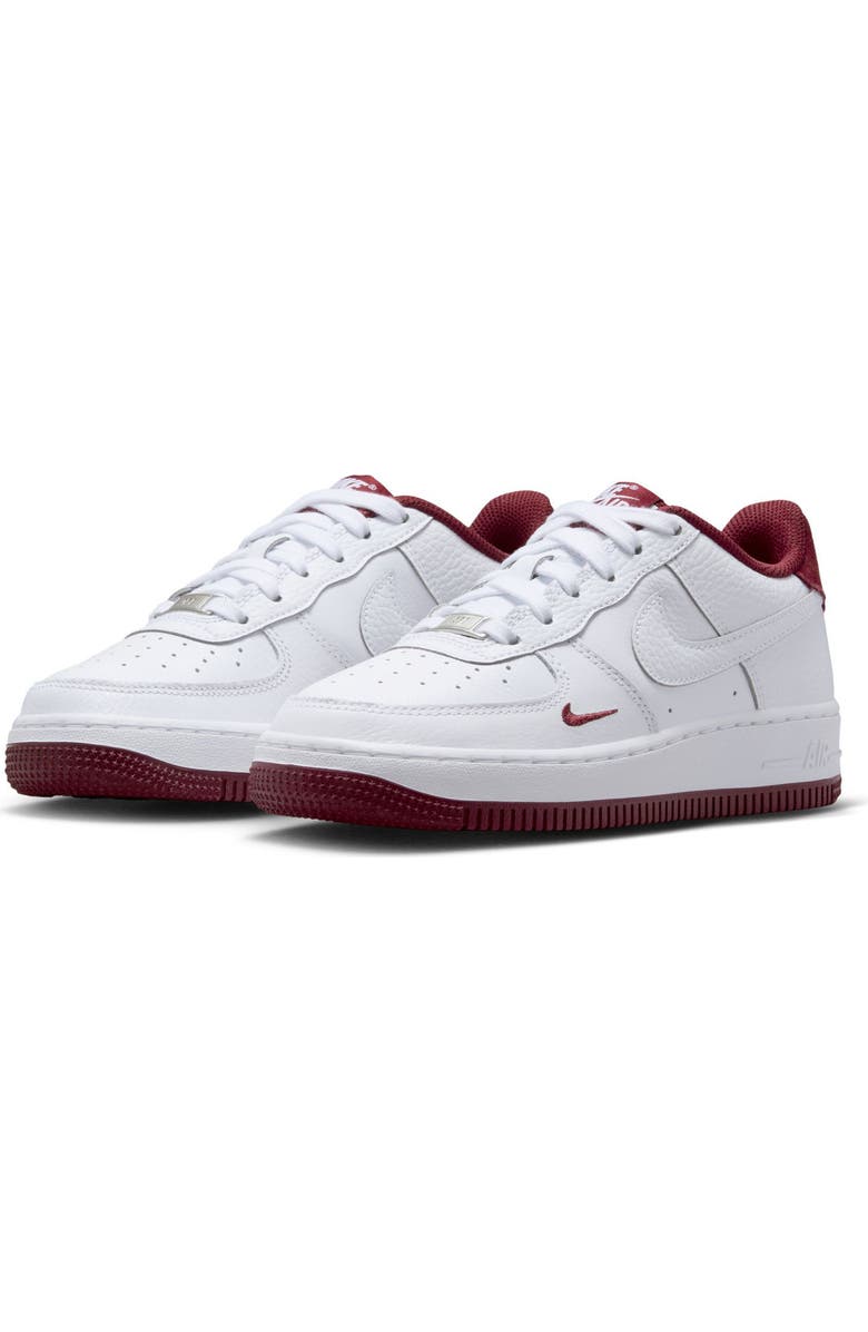 Nike Air Force 1 Basketball Sneaker, Main, color, White/ White/ Team Red