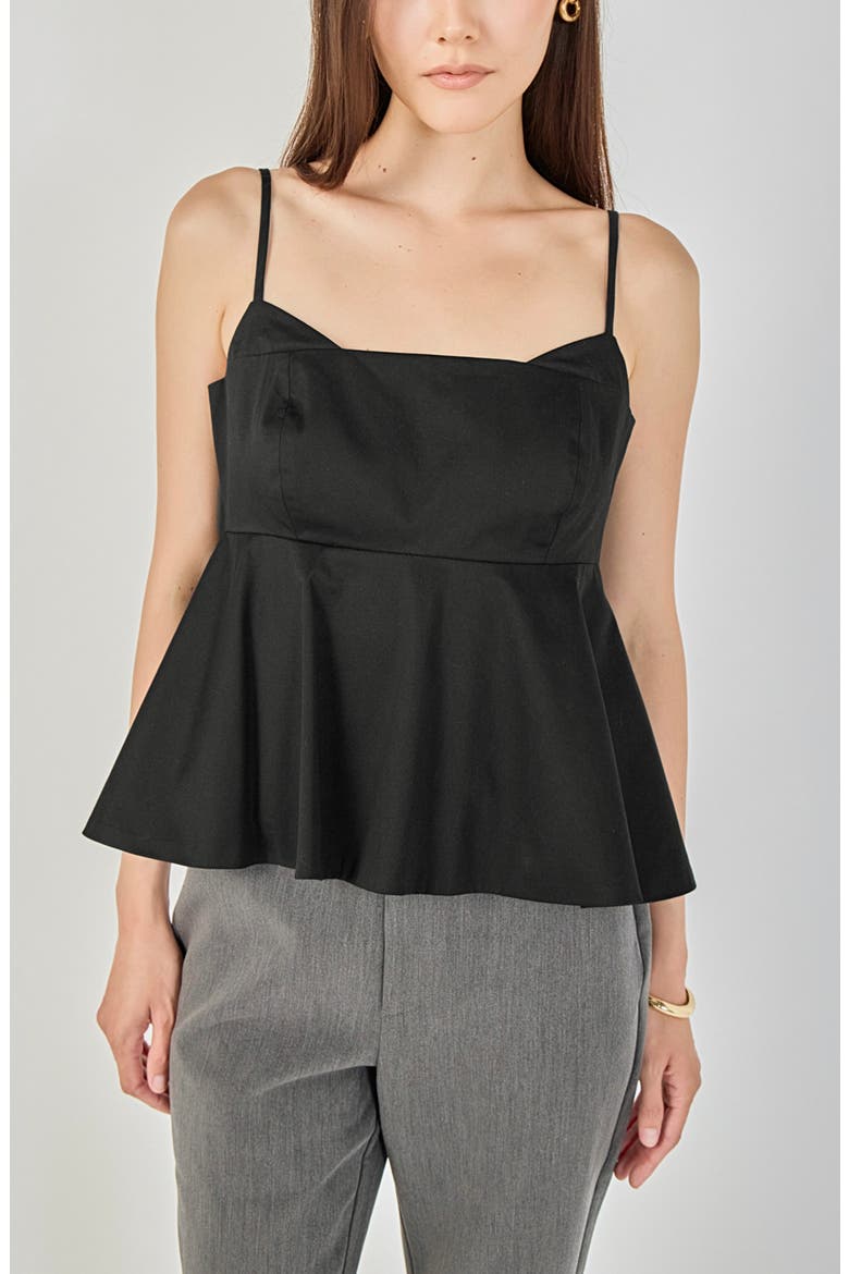 Peplum Camisole, Alternate, color, BLACK