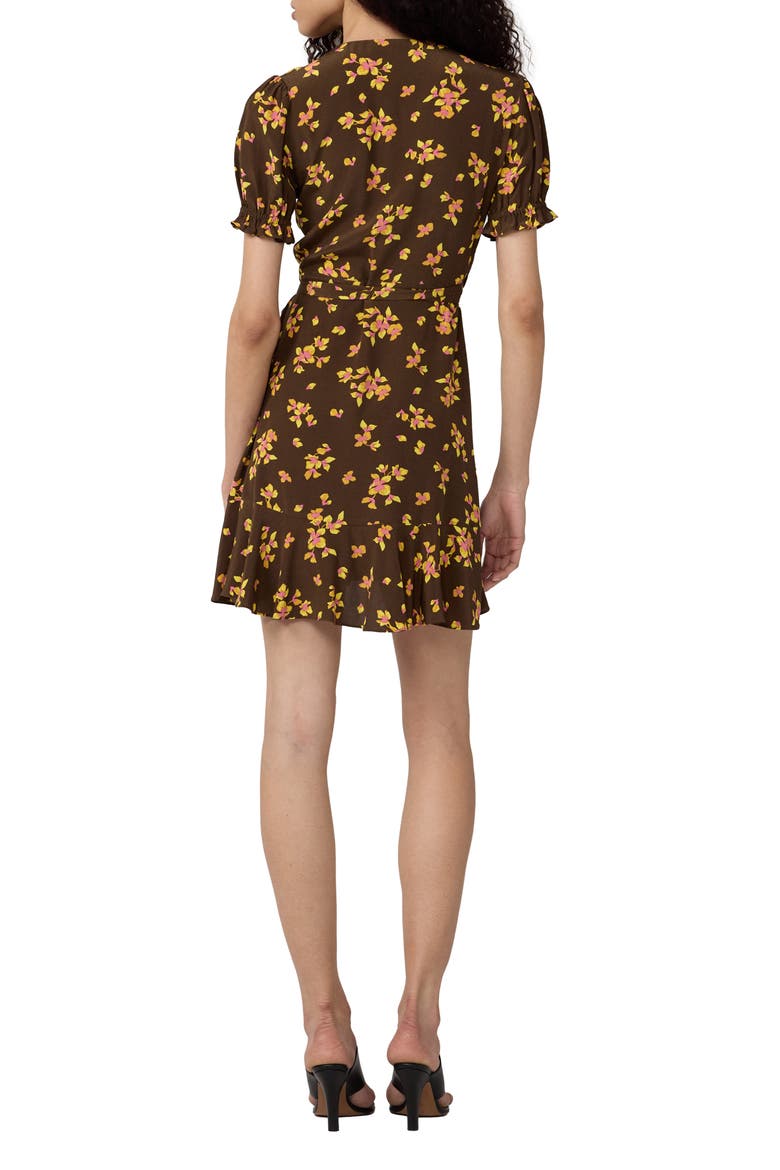 Emilia Floral Wrap Minidress, Alternate, color, ISLAND ORCHID