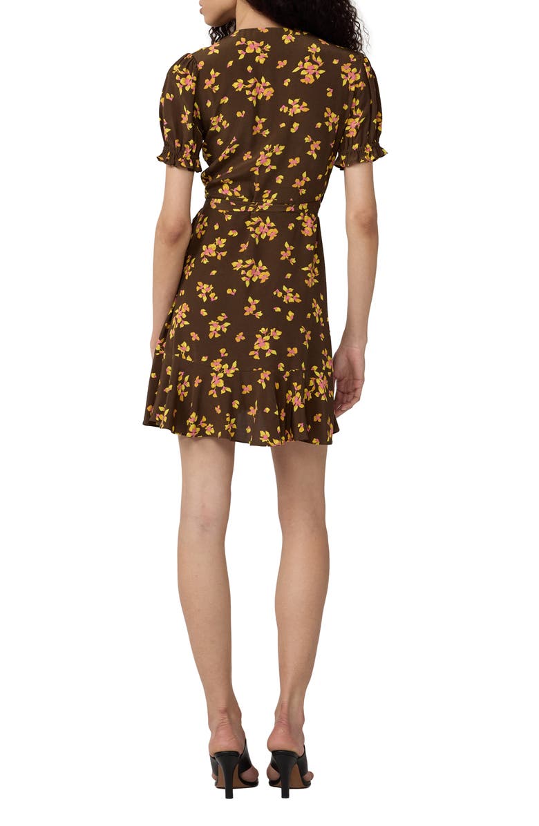 Diane von Furstenberg Emilia Floral Wrap Minidress, Alternate, color, Island Orchid