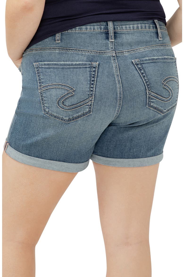 Suki Curvy Mid Rise Denim Shorts, Alternate, color, INDIGO