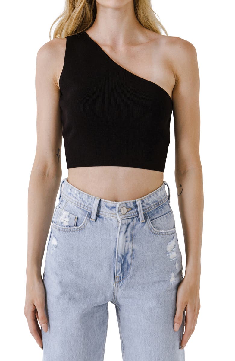 Endless Rose Scallop One-Shoulder Crop Tank, Main, color,