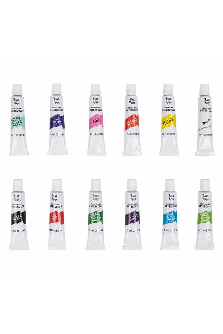 Professional Watercolor Paint Set 12 Tubes, Alternate, color, Multicolored