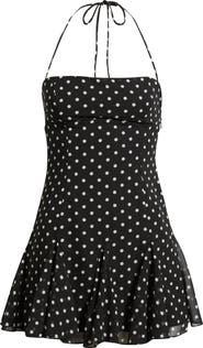 Princess Polly Delamere Polka Dot Halter Minidress