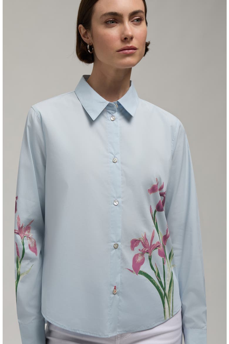 Placement Bloom Button-Up Shirt, Alternate, color, POWDER BLUE