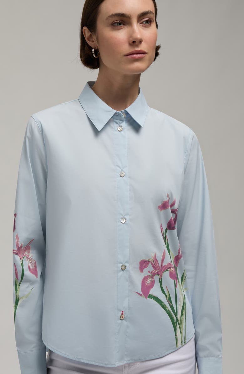 Hunter Placement Bloom Button-Up Shirt, Alternate, color, Powder Blue