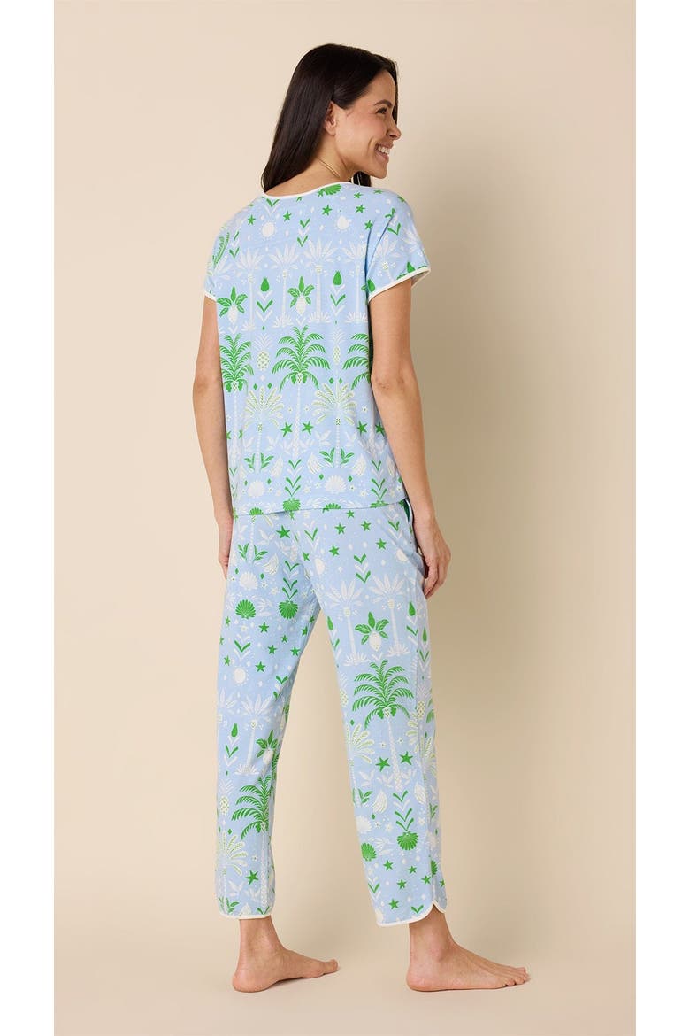Pima Knit Short Sleeved Simple Set Conversational, Alternate, color, Tropicana Palm