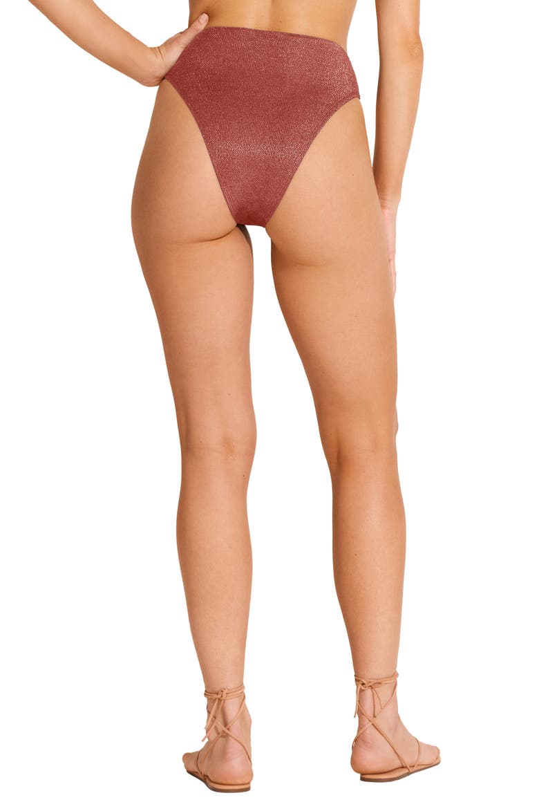 Barcelona High Waist Bikini Bottoms, Alternate, color, PINK