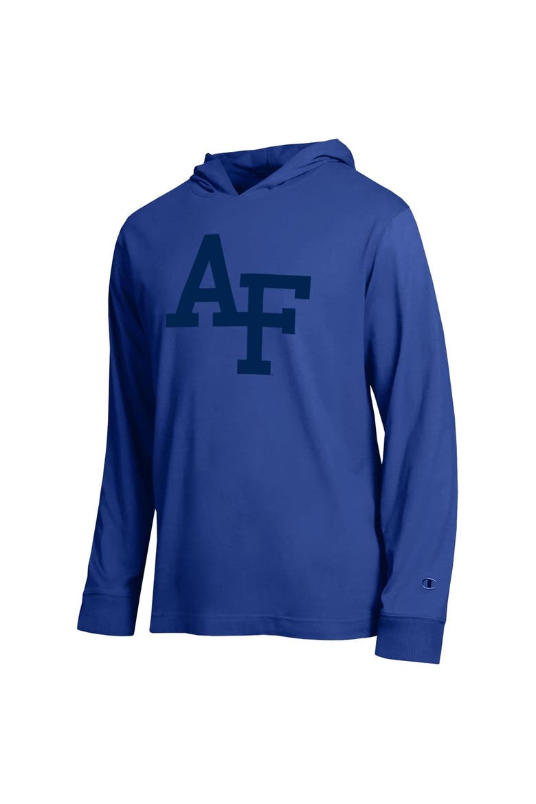 Men's Champion  Royal Air Force Falcons Tonal All-Star Long Sleeve Hooded T-Shirt, Alternate, color, Royal