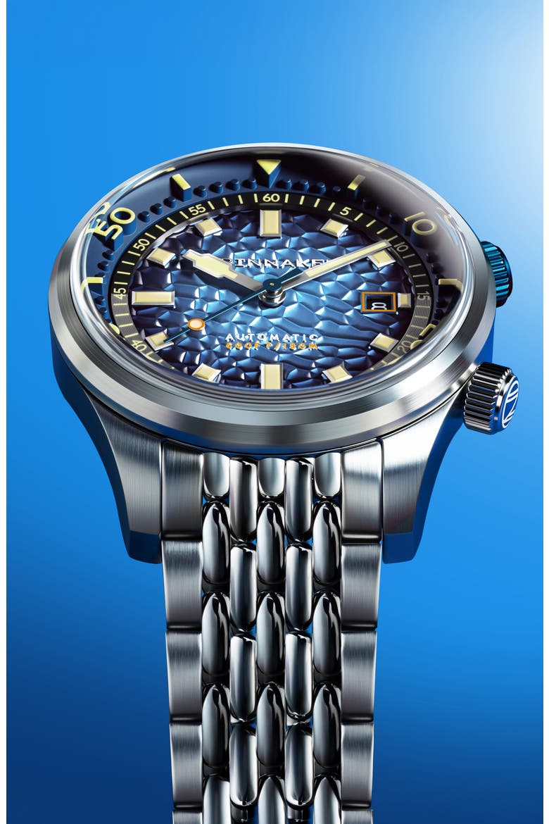 Bradner Automatic Bracelet Watch, 42mm, Alternate, color, BLUE