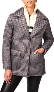 Bernardo Houndstooth Recycled Polyester Puffer Blazer