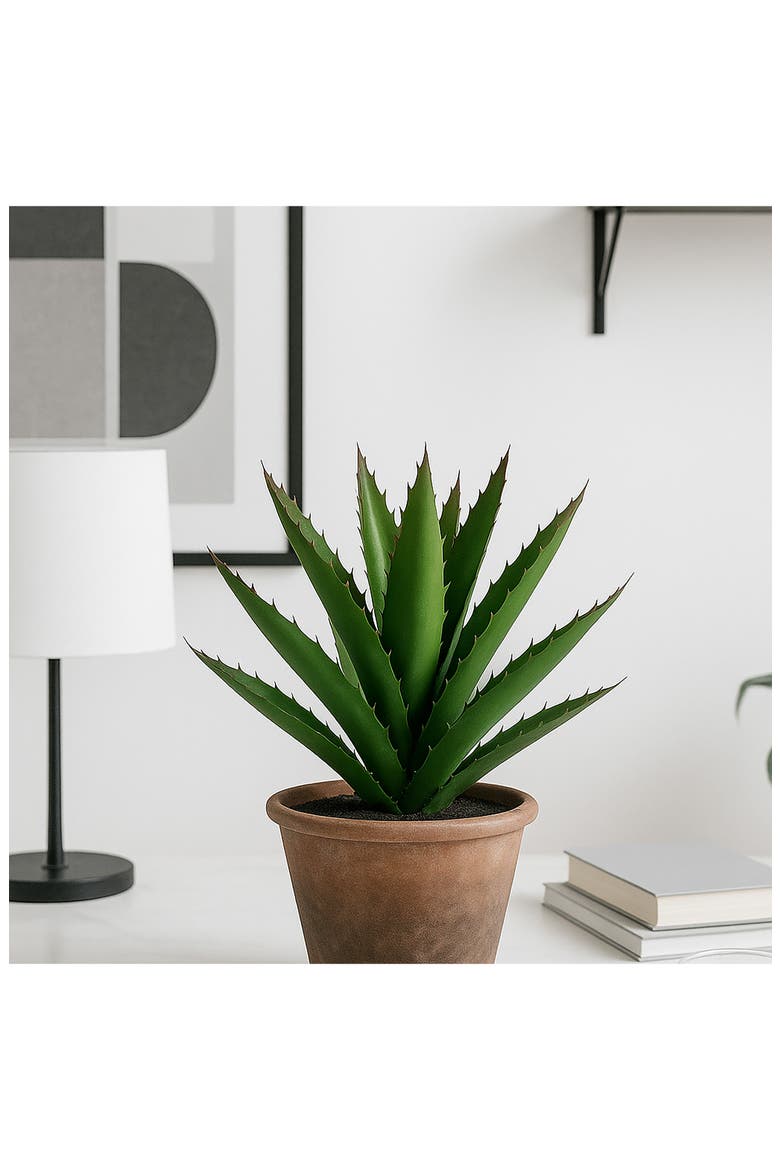 Artificial Agave Cactus Plant, Alternate, color, GREEN