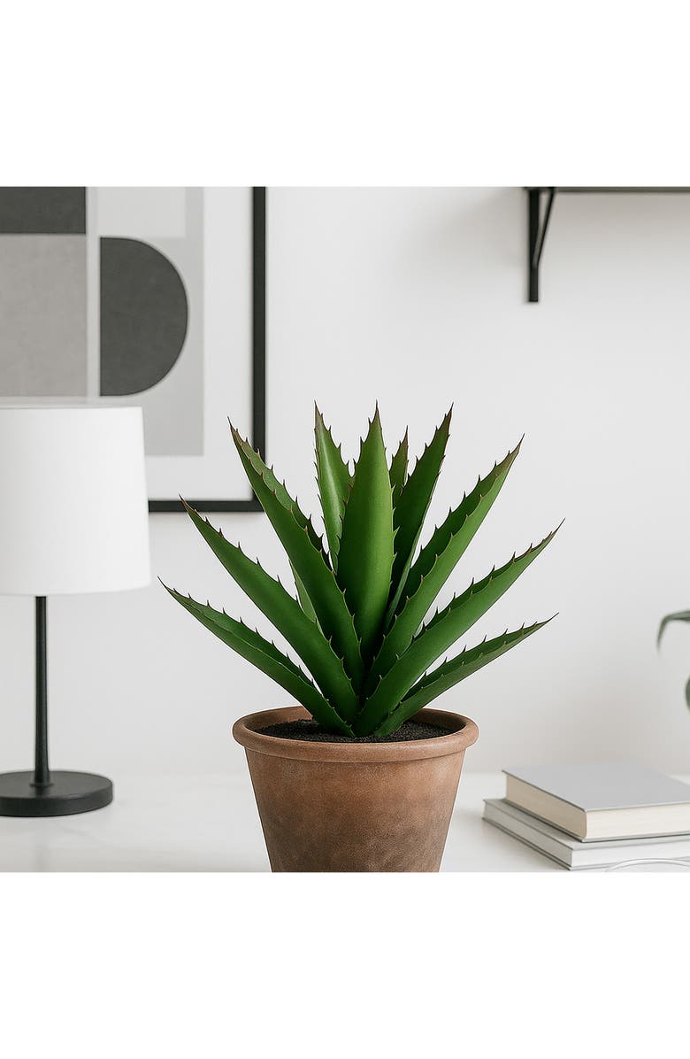 A & B Home Artificial Agave Cactus Plant, Alternate, color, Green