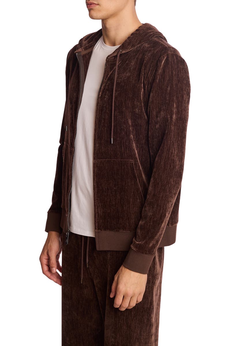 PAISLEY & GRAY Full Zip Velvet Hoodie, Alternate, color, Chocolate Brown Velvet