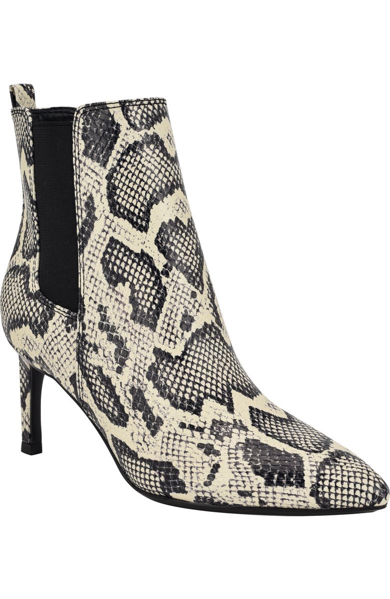 Calvin Klein Samara Bootie, Main, color, Black/ White Snake Emobssed