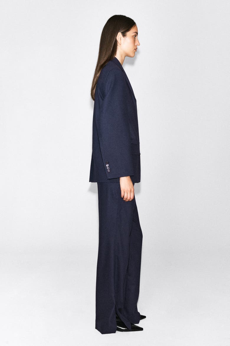Structured Wool-Blend Blazer, Alternate, color, NAVY