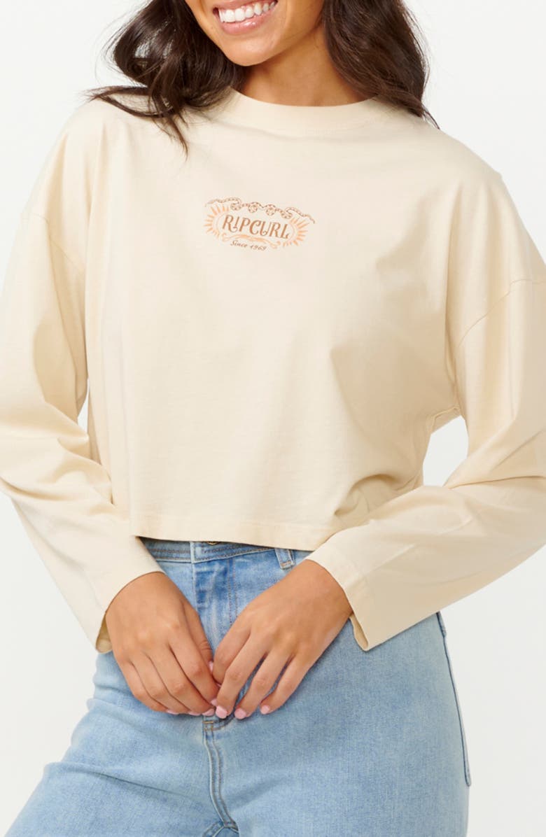 Rip Curl Desert Queen Logo Cotton Top, Main, color, Off White