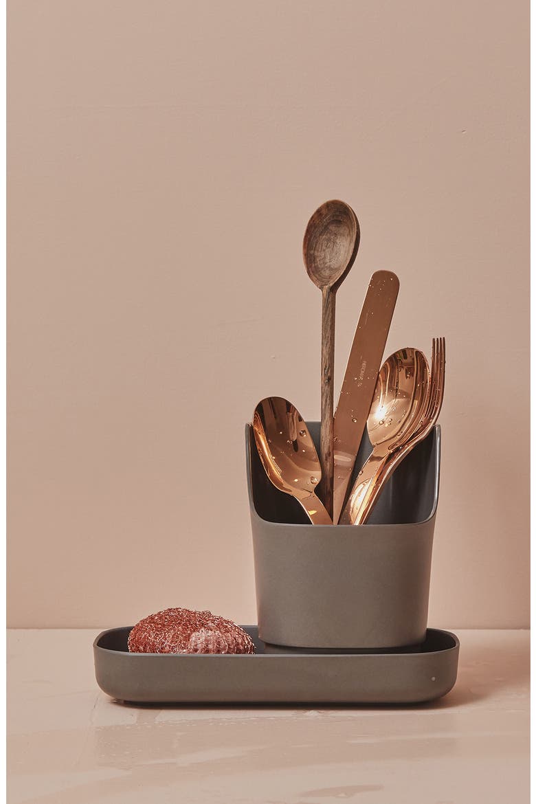 Bamboo & Melamine Sink Caddy, Alternate, color, SMOKE