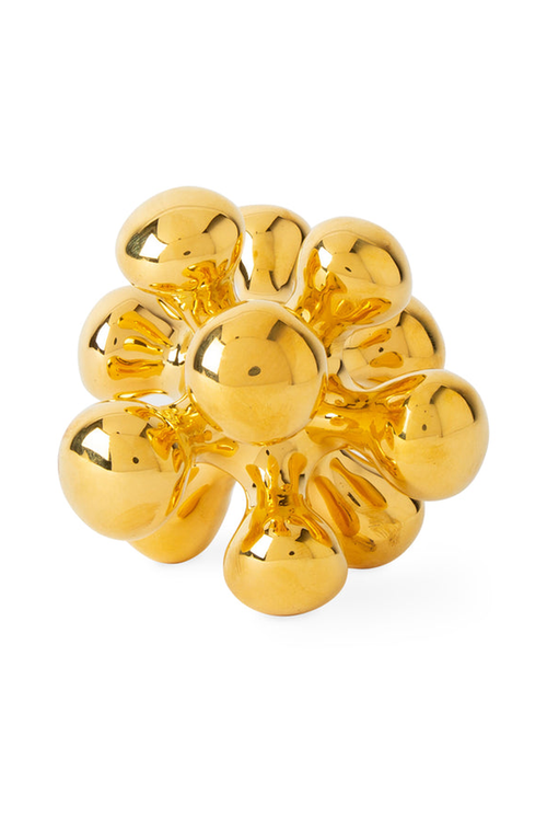 Jonathan Adler Brass Orb Sculpture In Gold