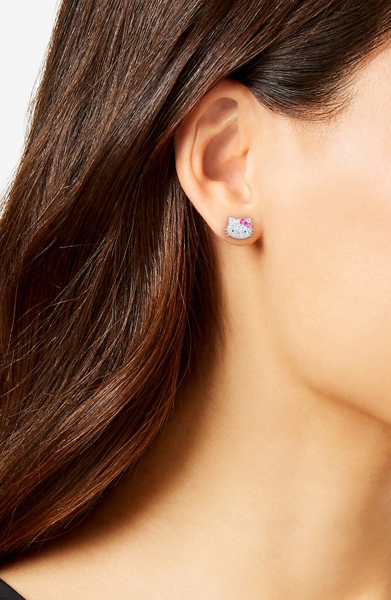 Jacmel Sterling Silver Crystal Pavé Stud Earrings, Alternate, color, Sterling Silver