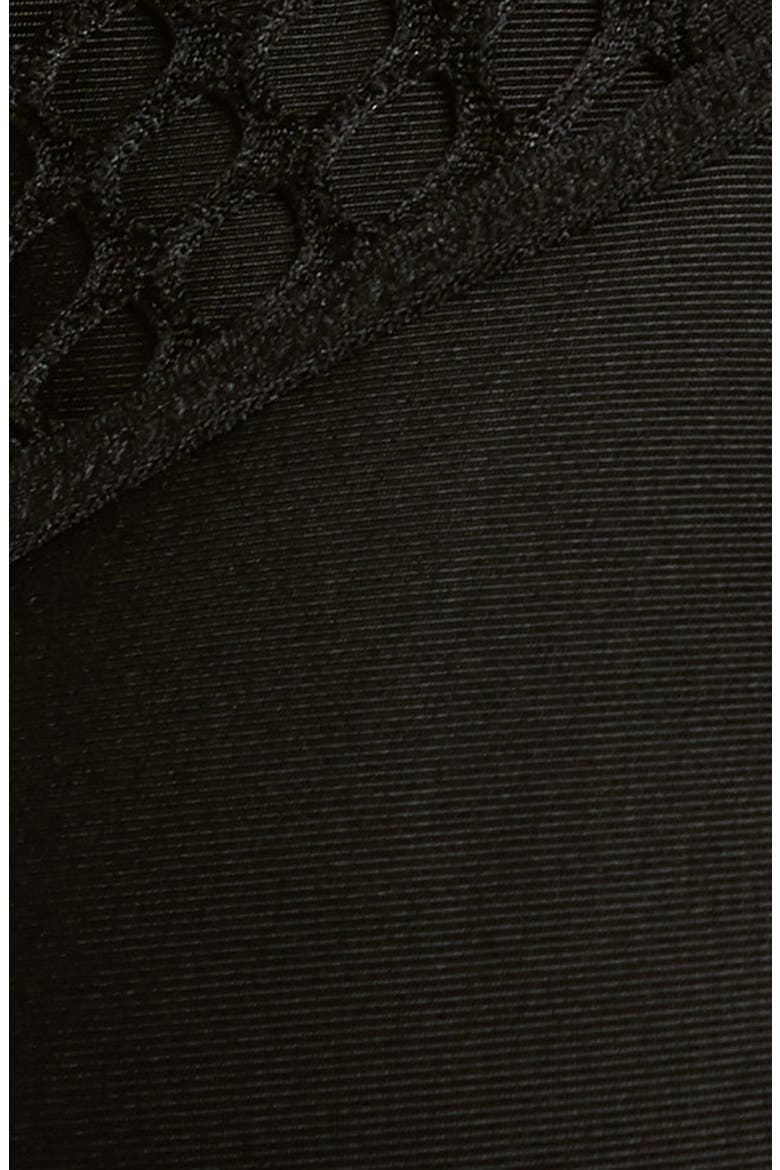 Mesh & Strap Detail Bra & Briefs Set, Alternate, color, BLACK