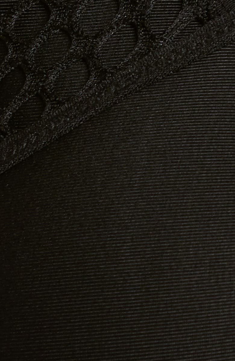 Coquette Mesh & Strap Detail Bra & Briefs Set, Alternate, color, Black