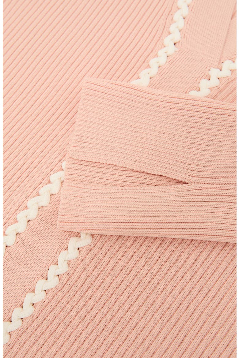 Lauri Craft Stitch Cable Knit Top, Alternate, color, PINK/ IVORY
