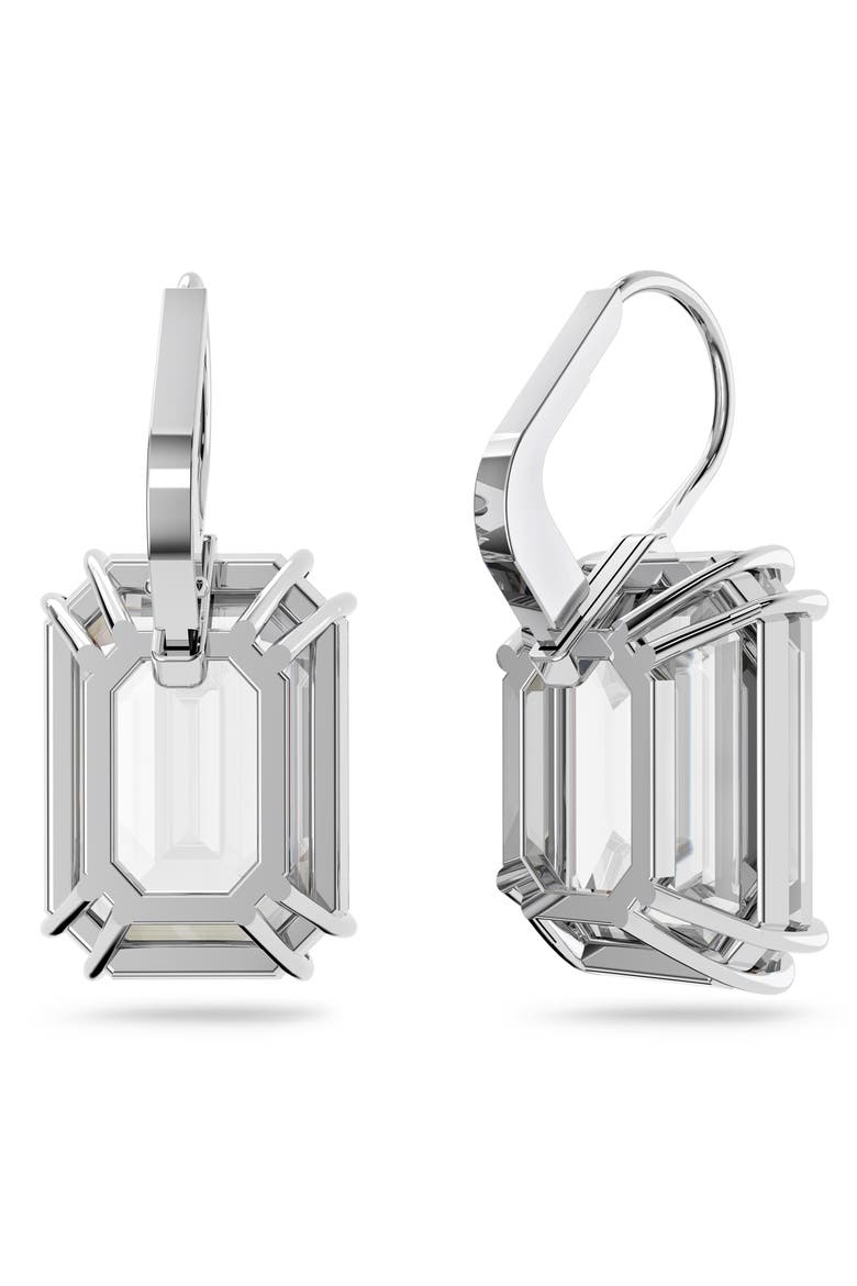 Millenia Octagon Crystal Drop Earrings, Alternate, color, SILVER