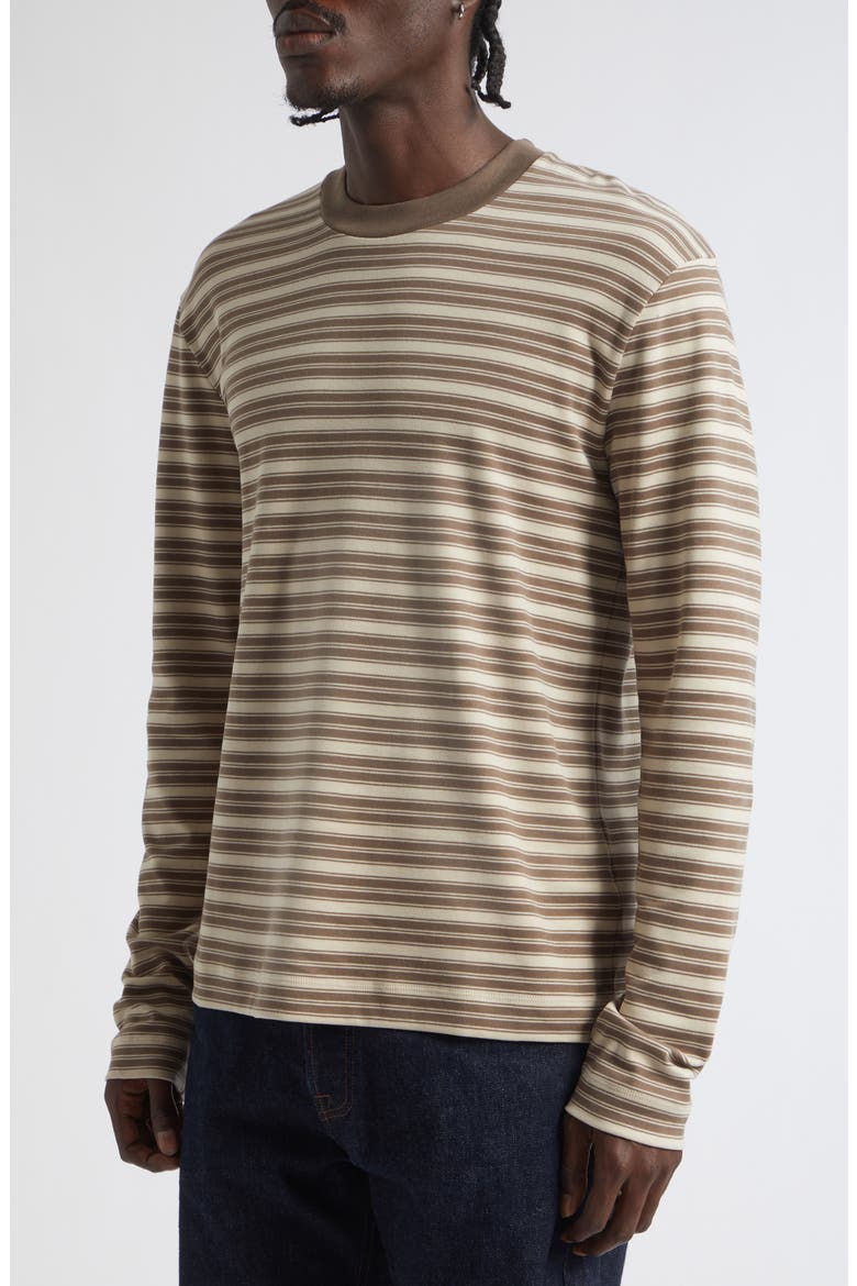 Heavyweight Stripe Supima® Cotton T-Shirt, Alternate, color, HAZELWOOD/ DARK